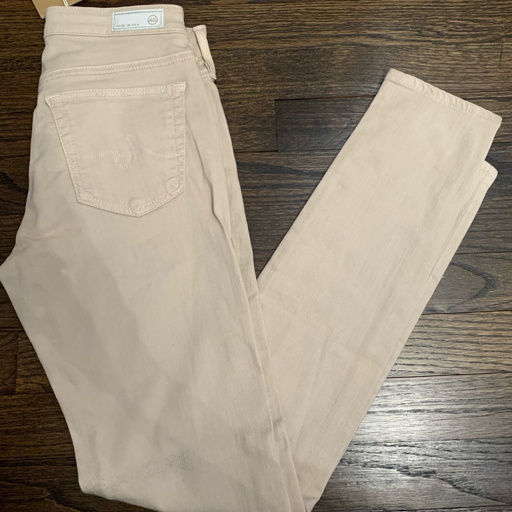 Beige/tan AG  super skinny denim jeans